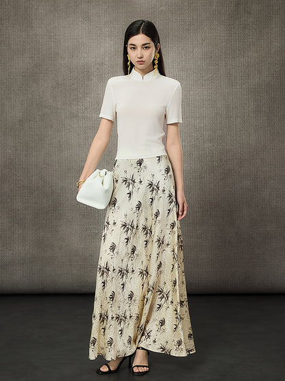 HECO Disc Button Acetate Knit Drop Neck T-Shirt - ROMAN.