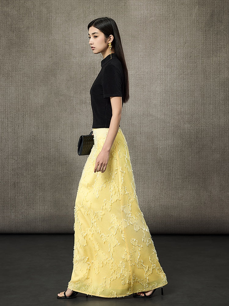 HECO Disc Button Acetate Knit Drop Neck T-Shirt - ROMAN.