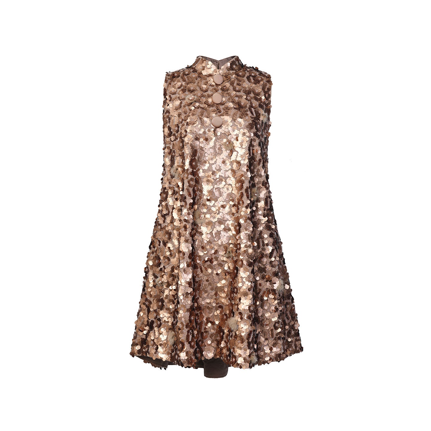 FAME Bead Embroidered Sleeveless Cheongsam Collar Dress - ARGON.