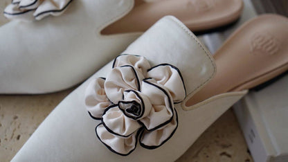 B-FEI pointed white mules lazy women's half Shoes-ASHOY.