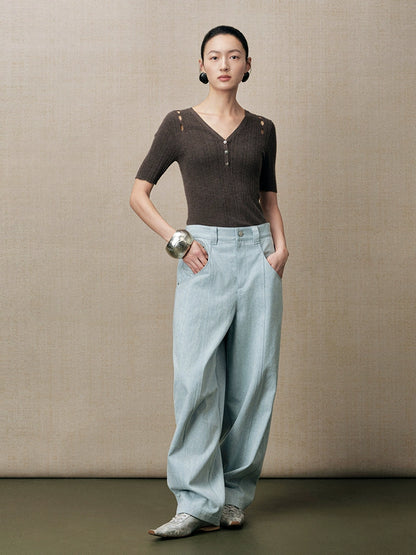 ZHUCHONGYUN loose straight-cut casual pants-COCO.