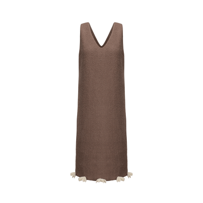 ATELIER MISS LU  Bow Patchwork Sheep Wool Dress - BESY.