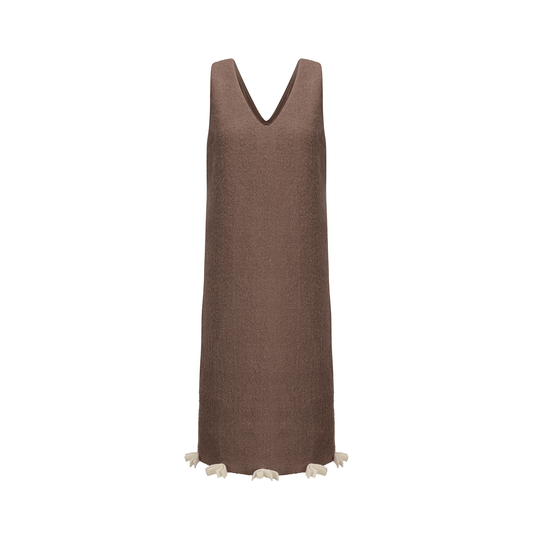 ATELIER MISS LU  Bow Patchwork Sheep Wool Dress - BESY.