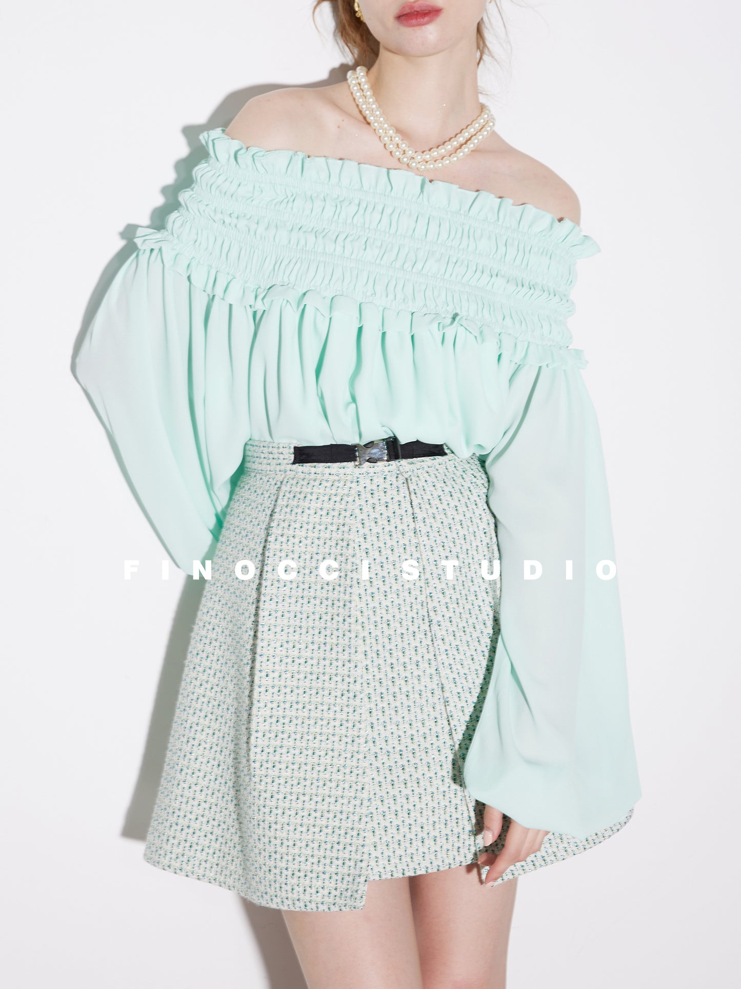 High-end Japanese imported wool tweed skirt - Carlie