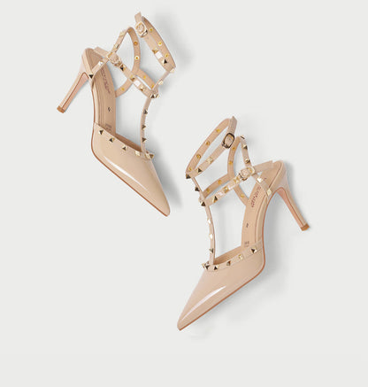 Pjjuu Nude Studded Heels Stiletto Singles - DONT