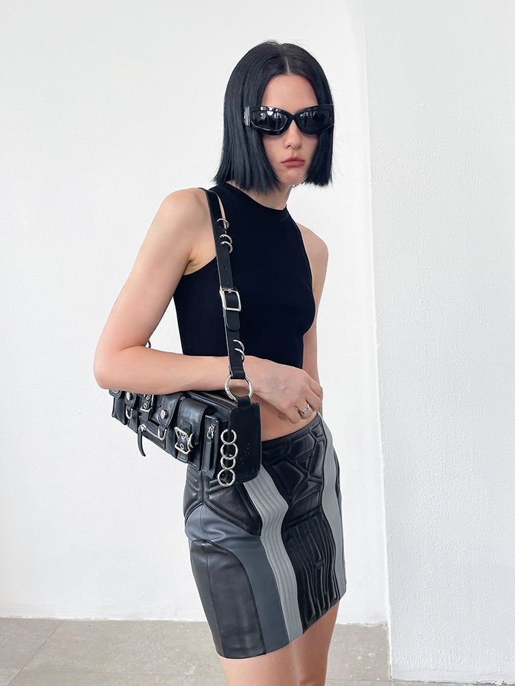 ANNAKIKI Niche Three-dimensional function stitching hip skirt-OLED