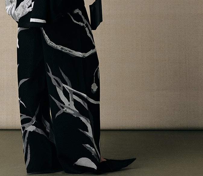 ZHUCHONGYUN jacquard wide-leg knitted trousers and top outfit set-NANCY.