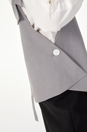 TINY IN shawl women's midi length slim fit niche designer white grey scarf -LUCY