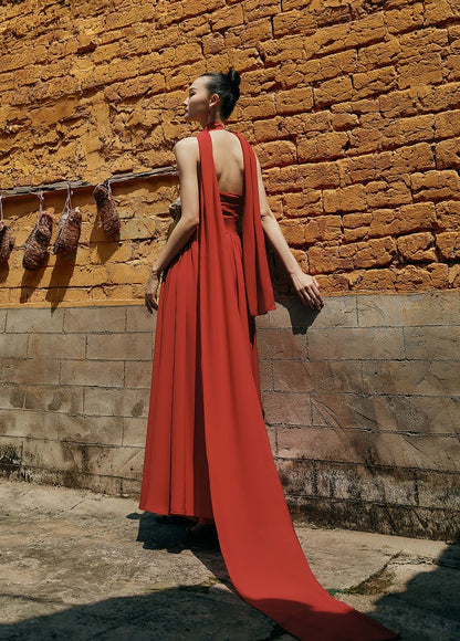 HECO Chinese Style Spell Receiving Waist Sleveless Dress - SIMMER.