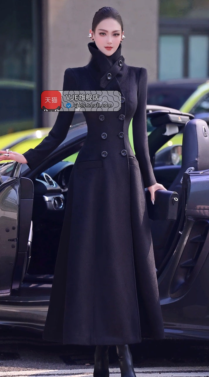 VJE Warm Woolen Double-breasted Thickened Coat-JONG.