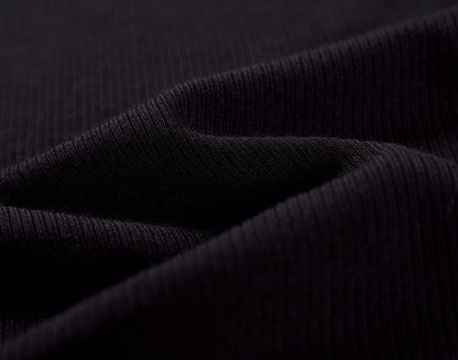 COMME MOI Lu Yan designer new women's clothing Henry collar color-blocked slim T-shirt - ENOUGH.