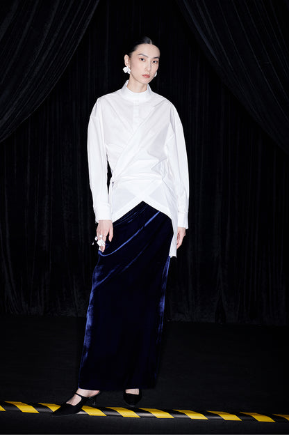 M essential Mackay designer two-wear wrap stand-up collar shirt - Veron.