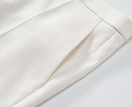 COMME MOI summer white commuter pleated radish pants - JOSHUA.