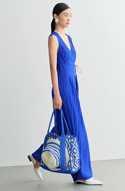 COMME MOI summer commuter V-neck wide-leg jumpsuit - QUINTUS.