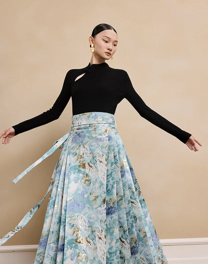 HECO Stand Collar red black white apricot Slim Bottom top Spring - treat.