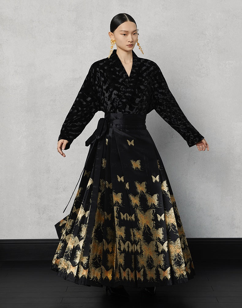 HECO  Butterfly Hanfu High Waisted Long Skirt - rain.