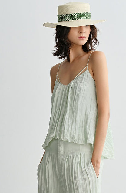 COMME MOI  Beach Lace-up Flower Bud Open Back Short Top - BEAUTY.