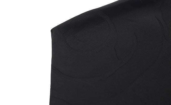 ZHUCHONGYUN  Black Jacquard Drawstring Lace-up Sleeveless Top-CHUG.