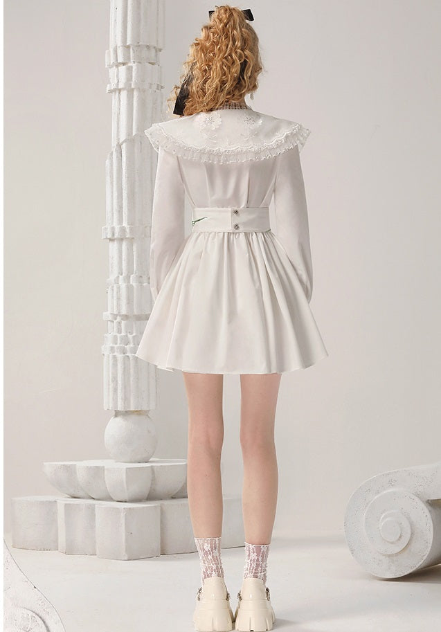 CHECOCRE Elegant Embroidered Sequins Contrast Waist Princess Dress - INVADE