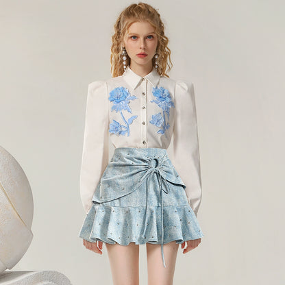 CHECOCRE Stubble French temperament high-end long-sleeved shirt - MUSE.