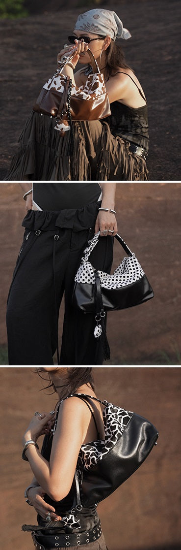 IUBALLET New Horsehair Contrast Armpit Spice Girl Bag - BALANCE.