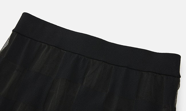 ZHUCHONGYUN summer new black spliced straight skirt--NAMIKAJE.