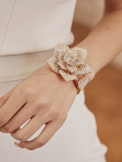 DOLLY Elegant Gold/Sliver Diamond Flower Design Bracelets-LUCY