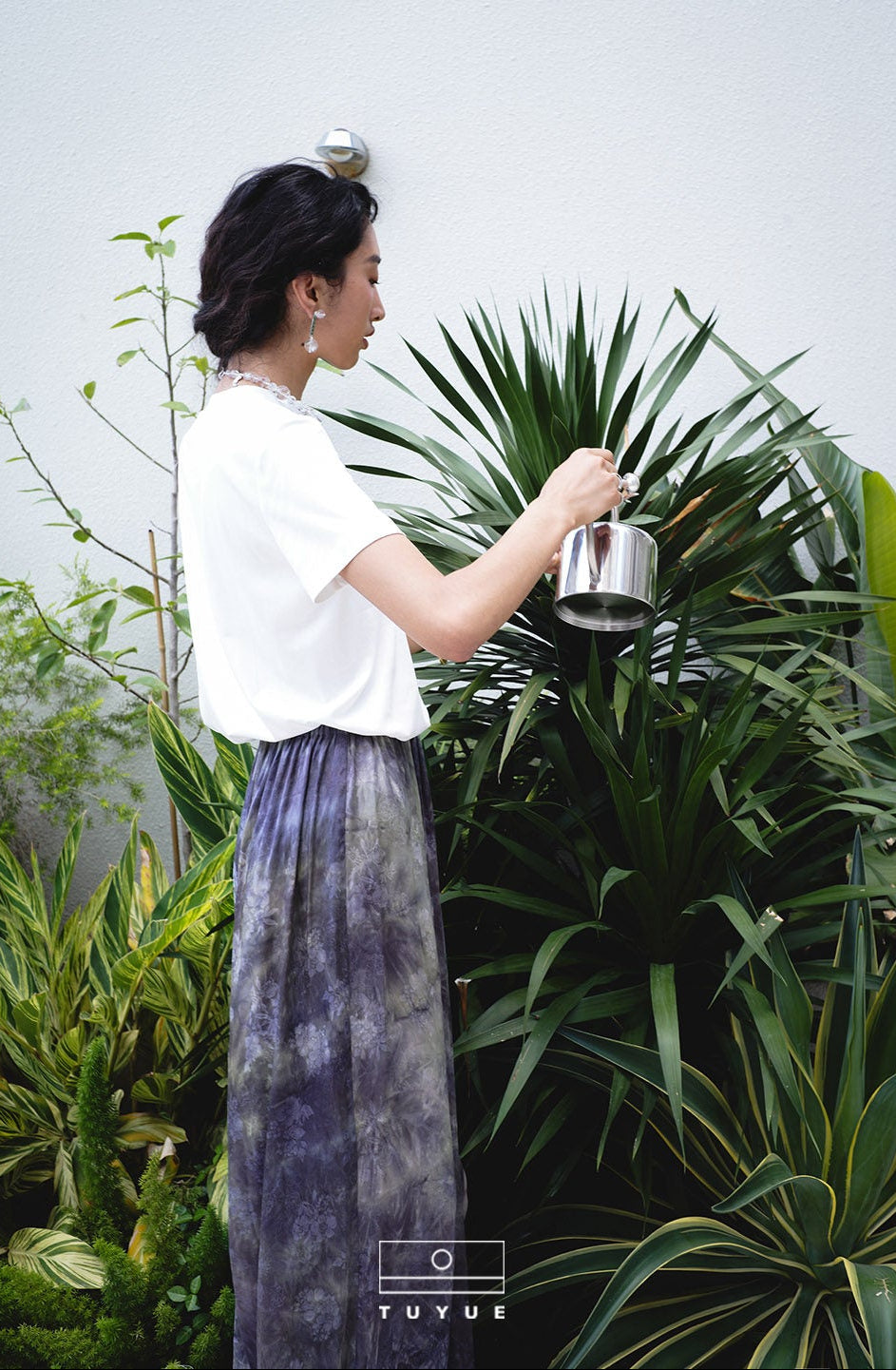 TUYUE Botanical Dyeing Loose elastic waist tunic skirt bloomers- CARTER.