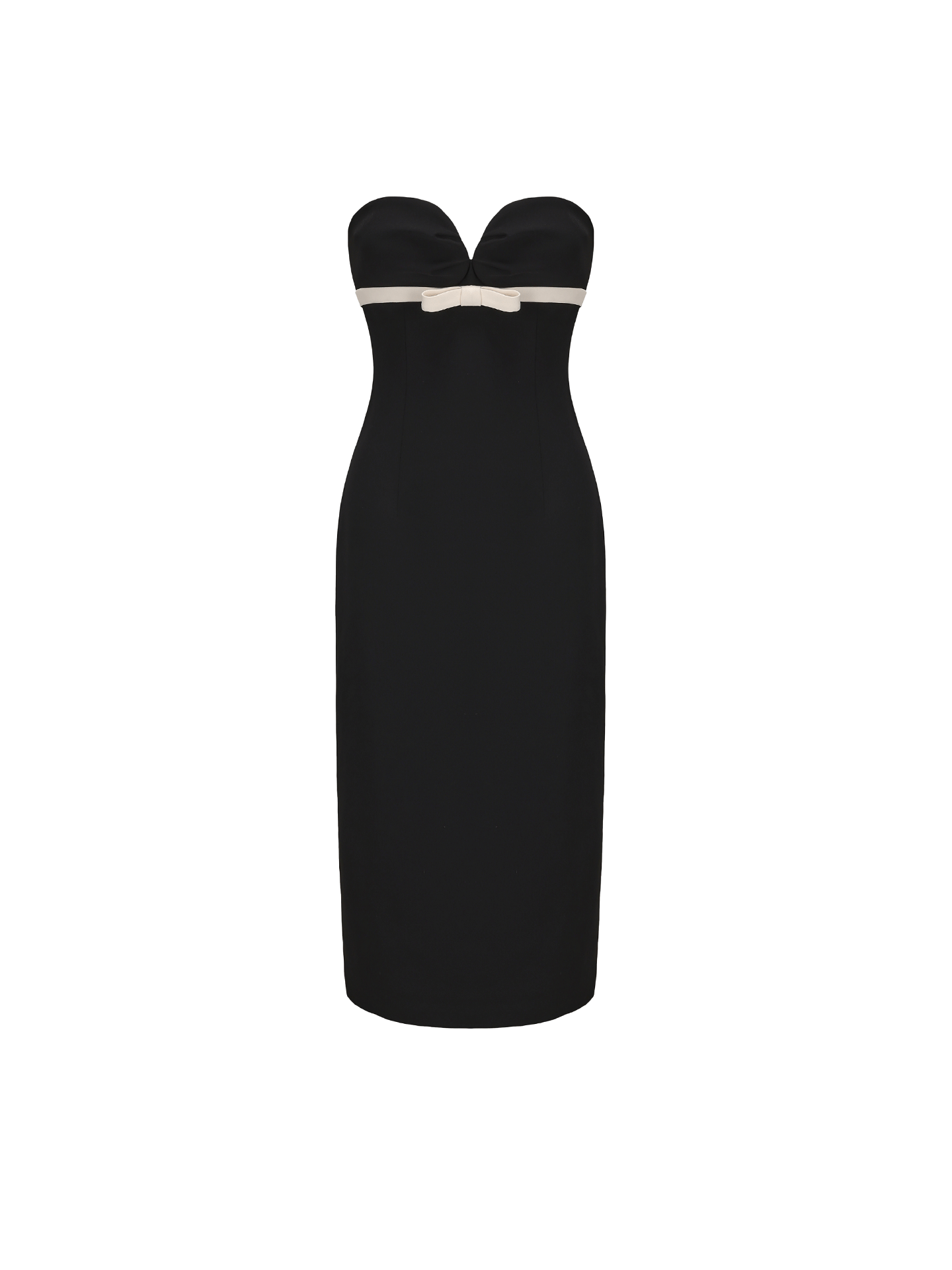 ATELIER MISS LU Linear Wrap Around Heart Bandeau Slim Dress - SUN.