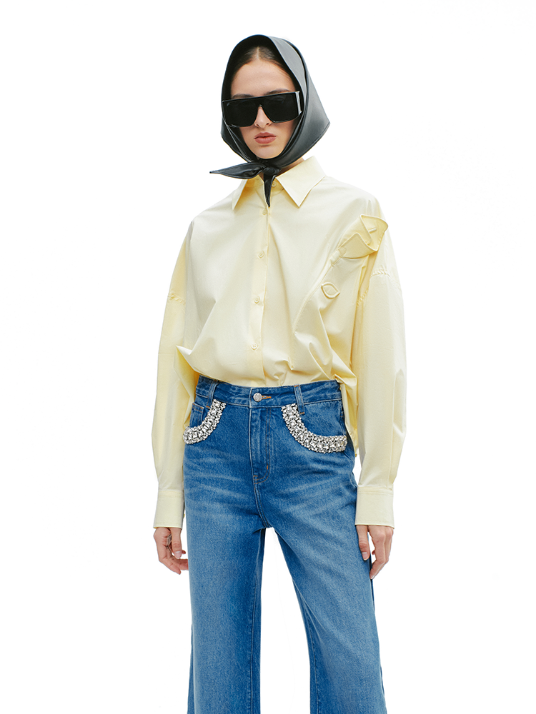 YES BY YESIR  handmade calla lily Monroe loose shirt - INTER.