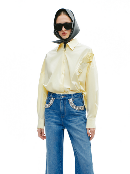 YES BY YESIR  handmade calla lily Monroe loose shirt - INTER.