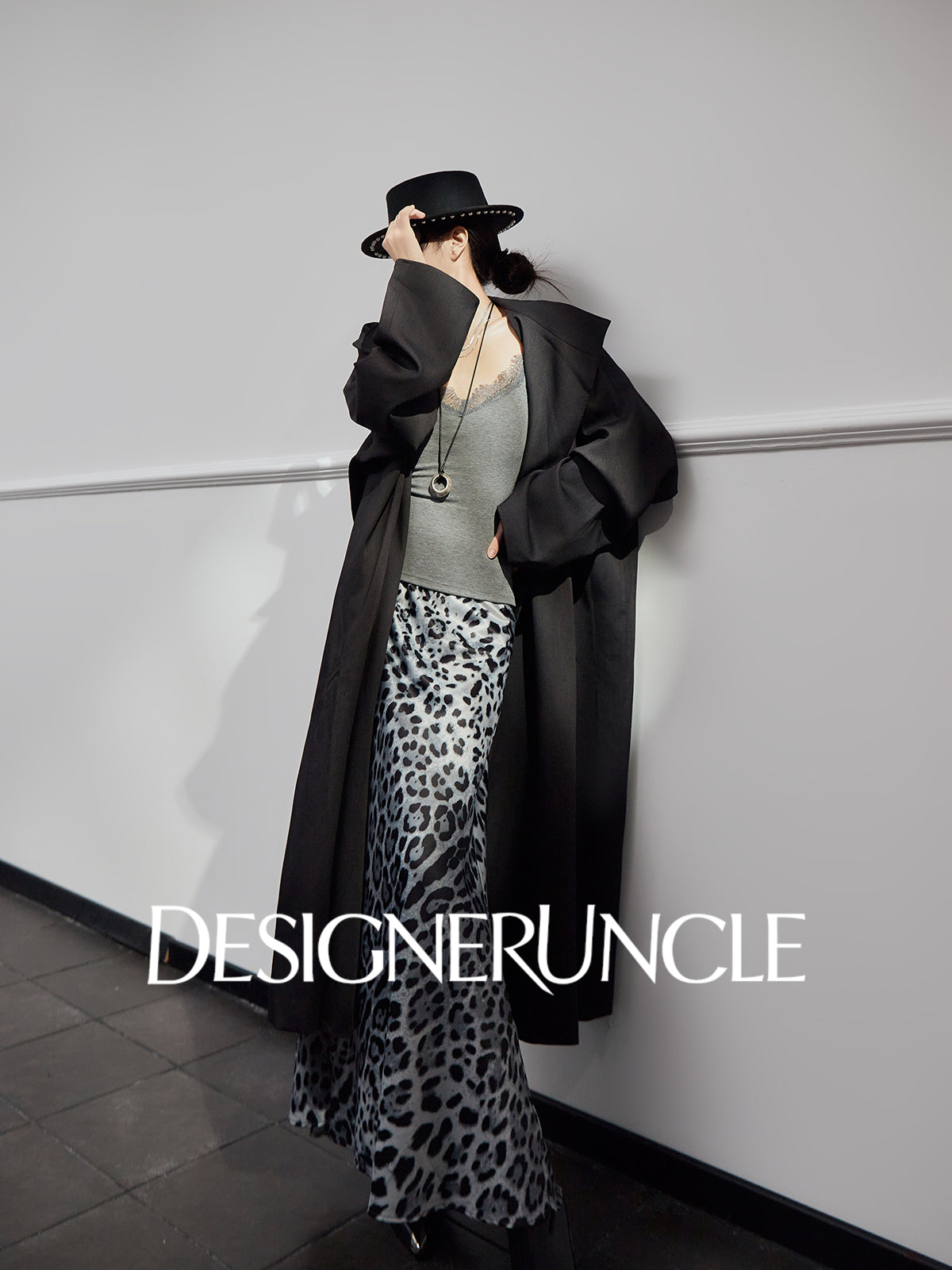 DGU|Matte Gray Trench Coat Satin Fashion High-end Loose Slimming Mid-Length Jacket - Antonia.