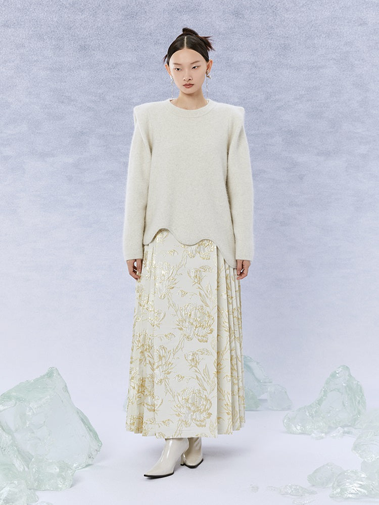 HECO Black white coffee Raccoon Fleece Wool Knitwear Sweater Women - side.