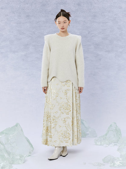 HECO Black white coffee Raccoon Fleece Wool Knitwear Sweater Women - side.