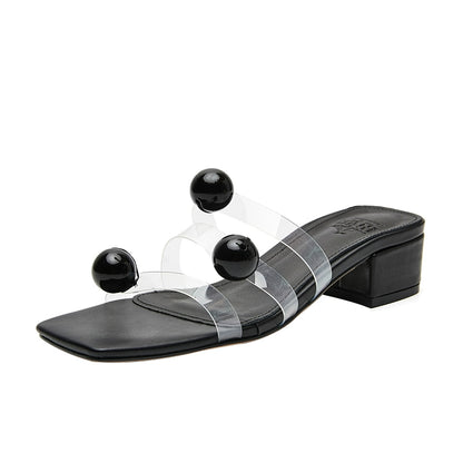 B-FEI Rubber-soled Women's Transparent Strap Sandals-KILLUA.