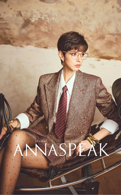 ANNASPEAK ROSSO Red Label  90s Retro Suit Skirt Set-ZEHU.