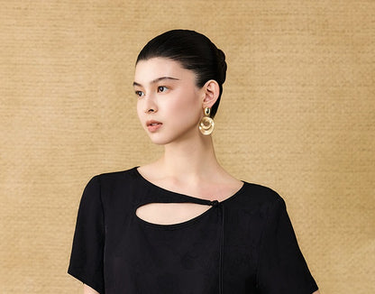 HECO Chinese style hollow fringe disc buckle short top - MASTER.