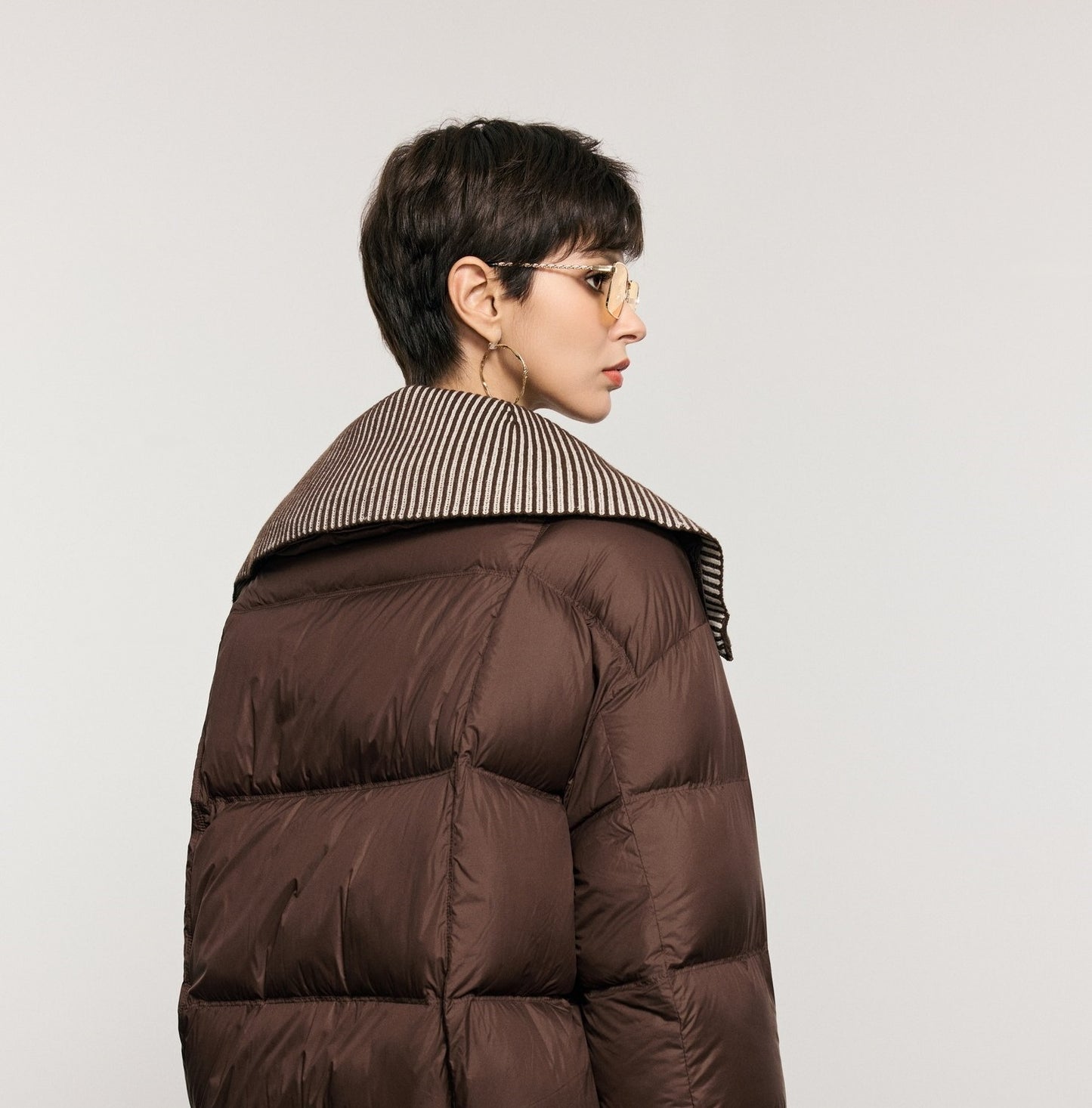 ANNASPEAK Lightweight Wool Collar Short Down Jacket-PANP.