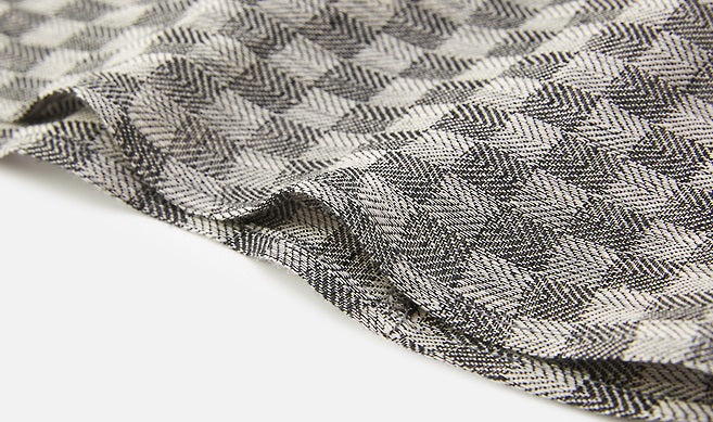 ZHUCHONGYUN linen checkerboard texture irregular skirt--KIMESTU.