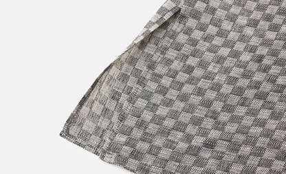 ZHUCHONGYUN linen checkerboard texture irregular skirt--KIMESTU.