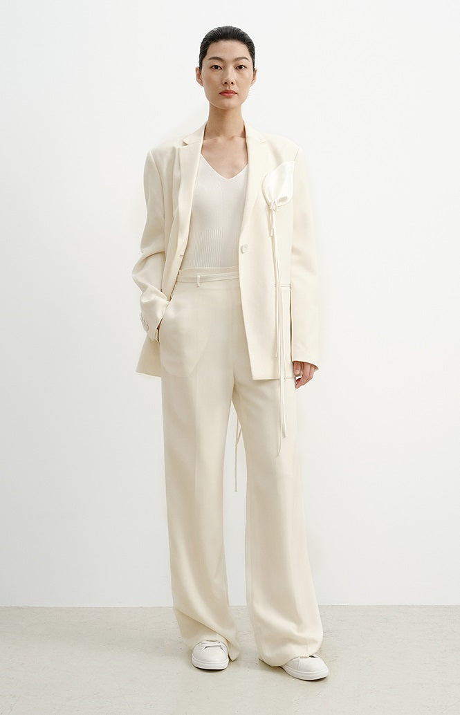 COMME MOI Lu Yan designer's new women's sheep wool flower fringe decoration suit - MANU.