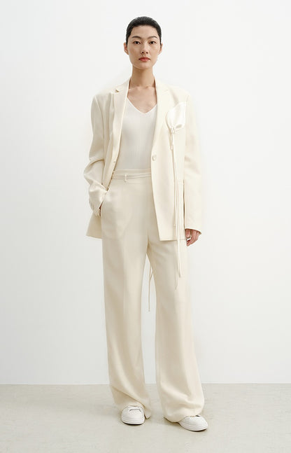 COMME MOI Lu Yan designer's new women's sheep wool flower fringe decoration suit - MANU.