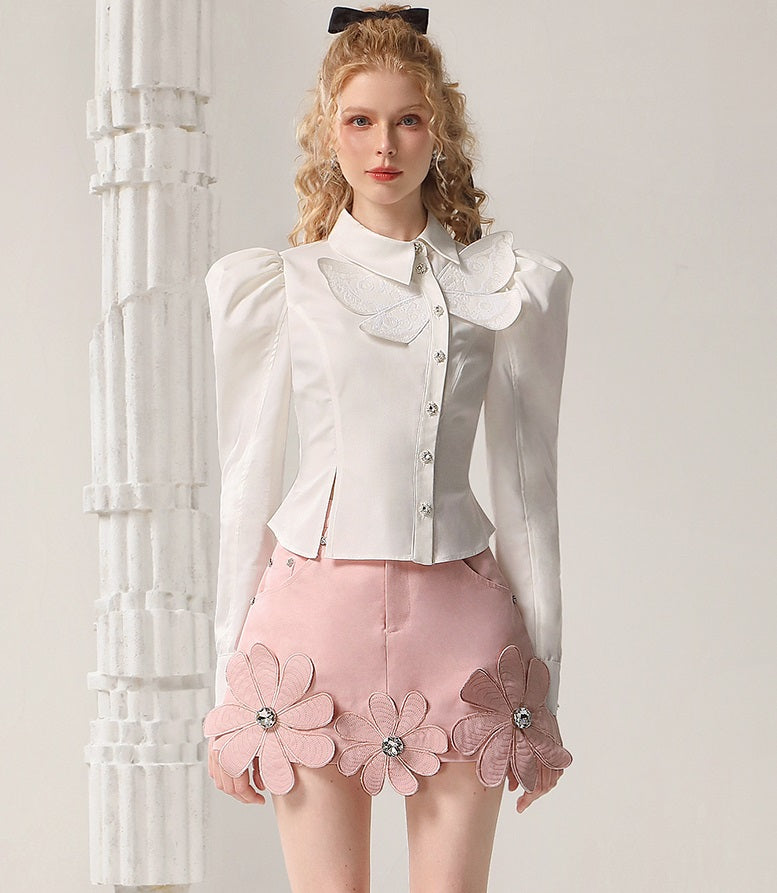 CHECOCRE New Retro Sleeve Butterfly Women's Top - GIO