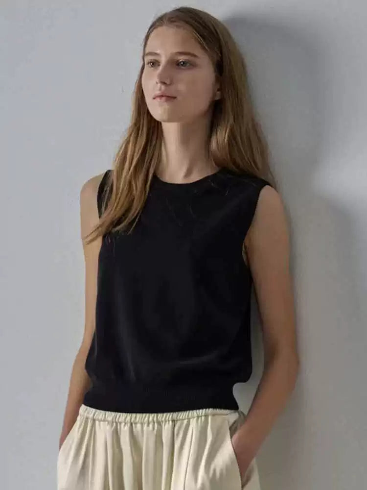 Nothing Written Vest Women's Slim Knitted Sleeveless Suspenders-LUCY.