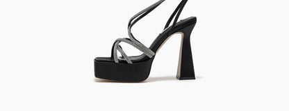 SHOESZOOO Straight Strap Platform High Heel - RICHES.