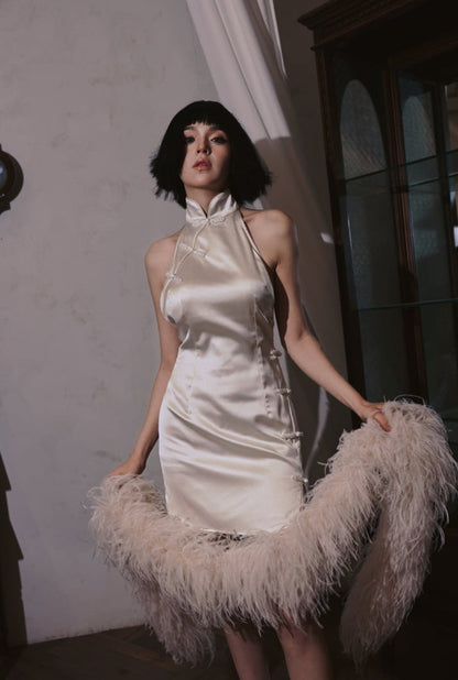 DOLLY Elegant Cream Fluffy Women Chic Shawl-LISSY