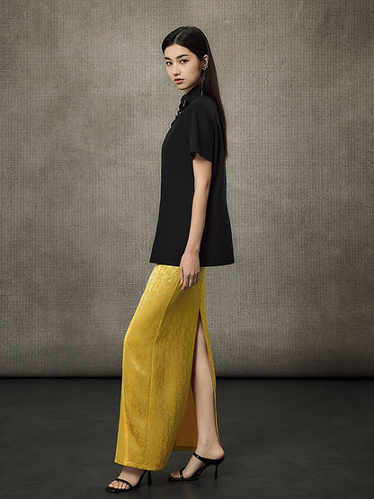 HECO Calligraphy Jacquard A-Line Elegant Skirt - SPIRIT.