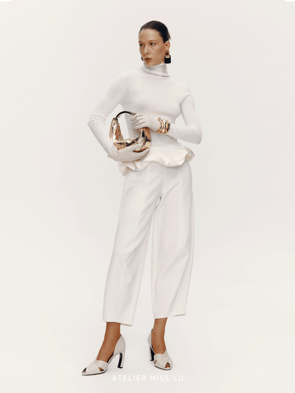 AtelierMissLu Hem clouds surround turtleneck knitted top - HERE.