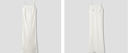 COMME MOI Lv Yan Designer Summer Women's Straight Neck Sexy Slip Dress - IVY.