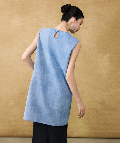 HECO Chinese women's summer  diamond blended linen vest dress - SWET.